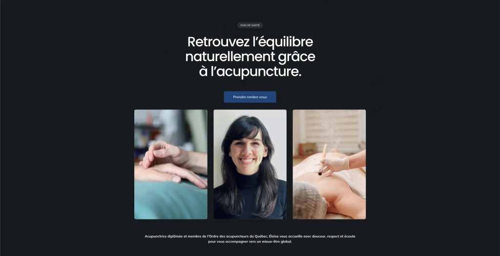 ExpertWebPME a conçu le site web d'Acupuncture E. Landry